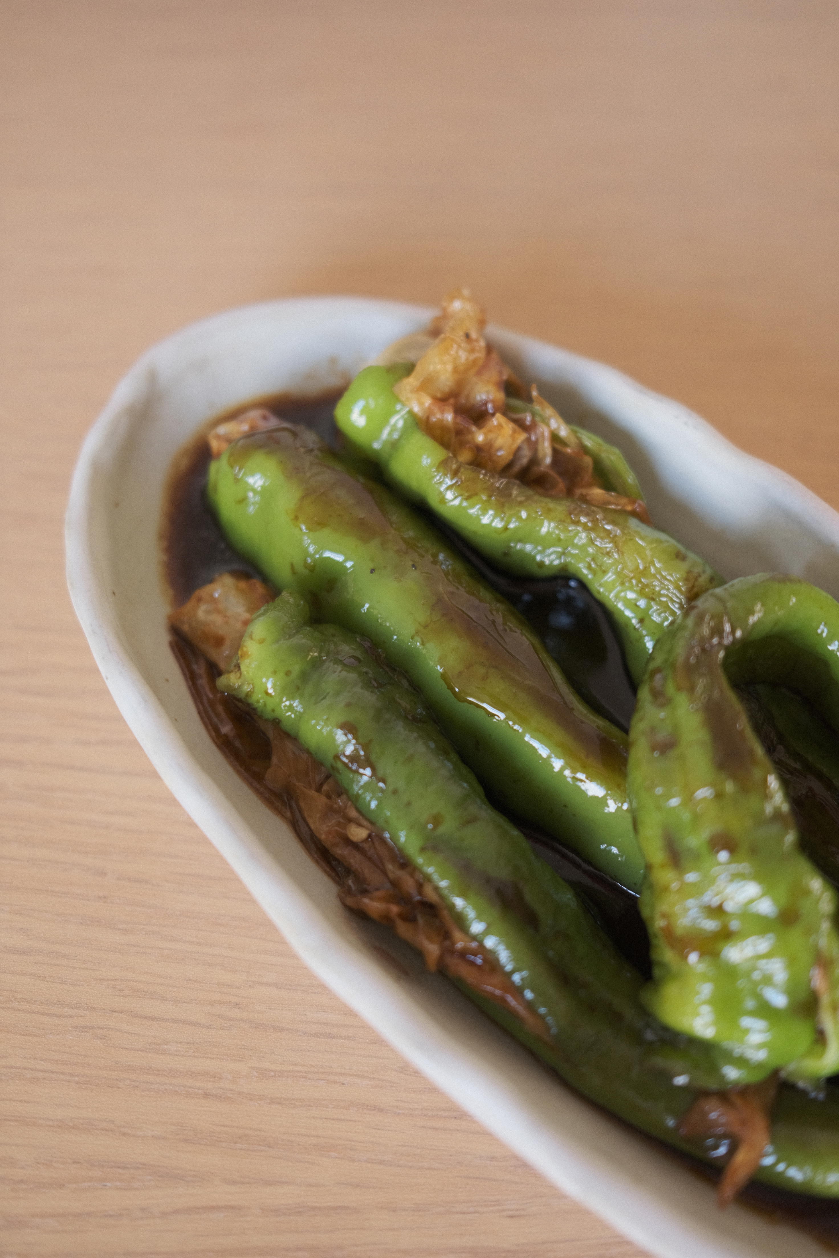Seared Stuffed Green Peppers