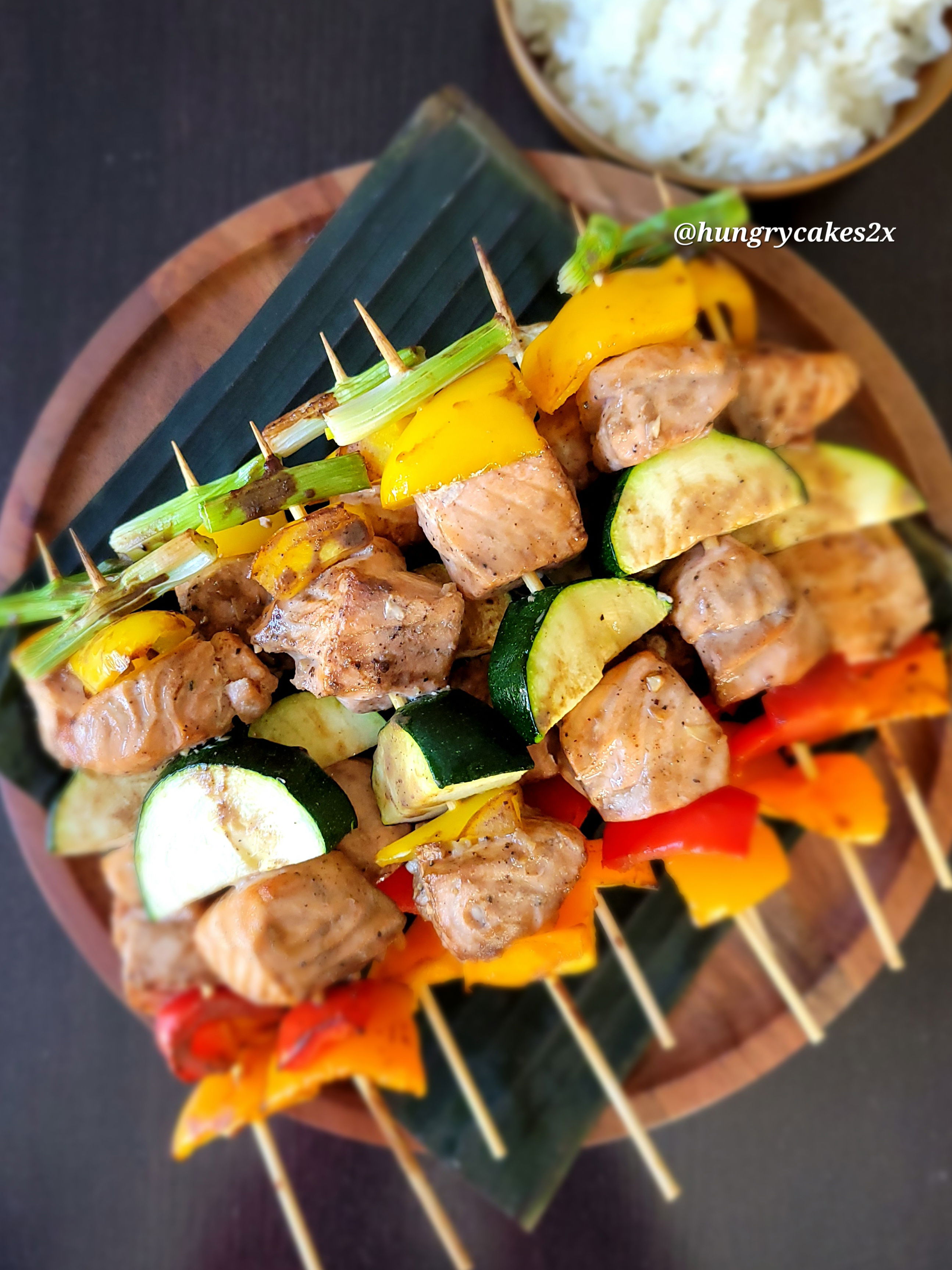 SALMON SKEWERS ADOBO in the Air Fryer