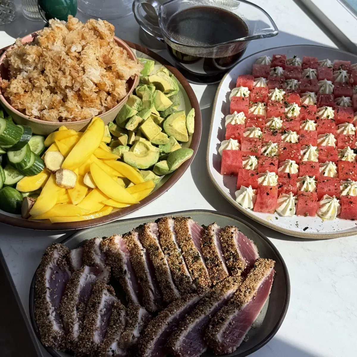 Seared Tuna with Crunchy Rice and Ponzu