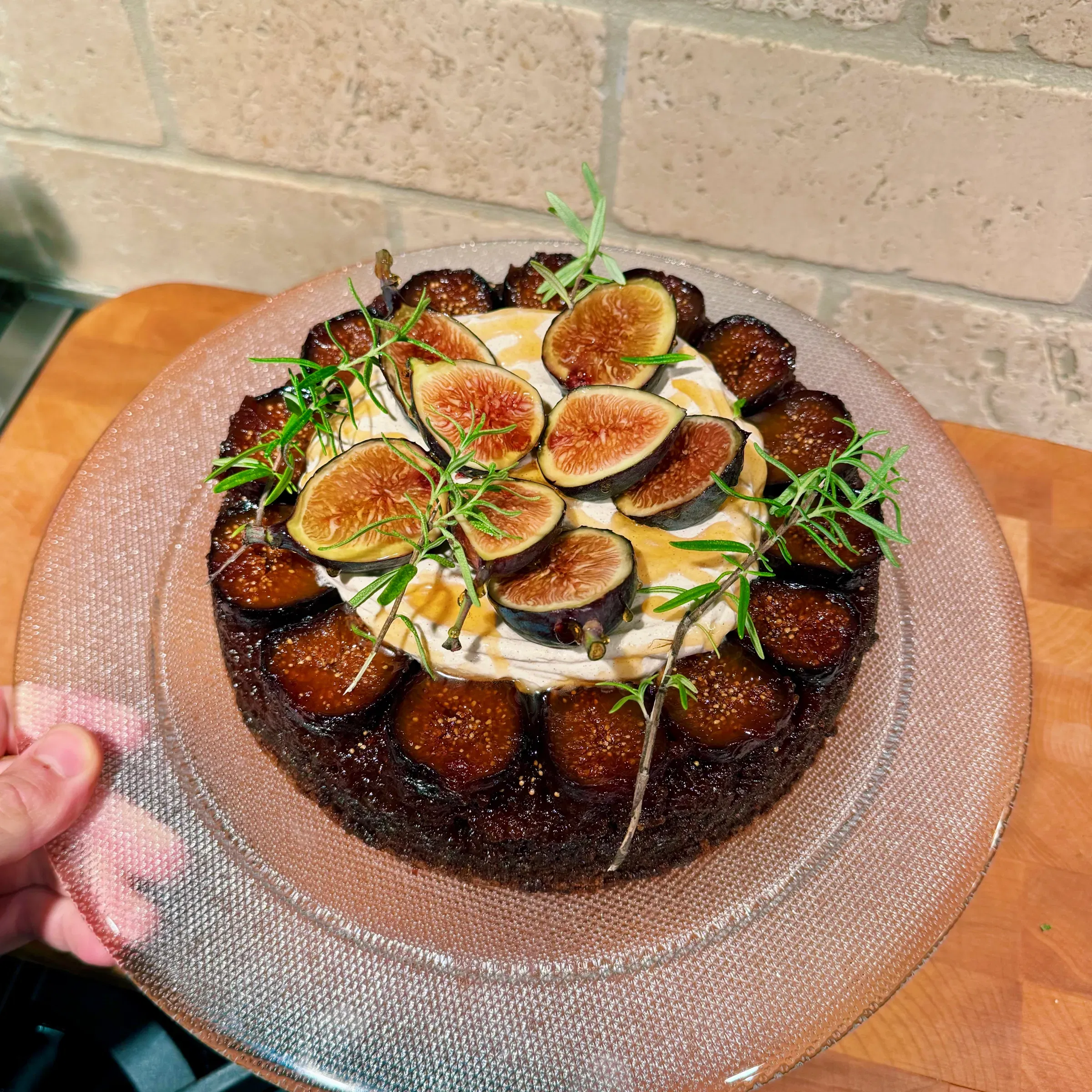Sunken Fig Upside-Down Molasses Cake