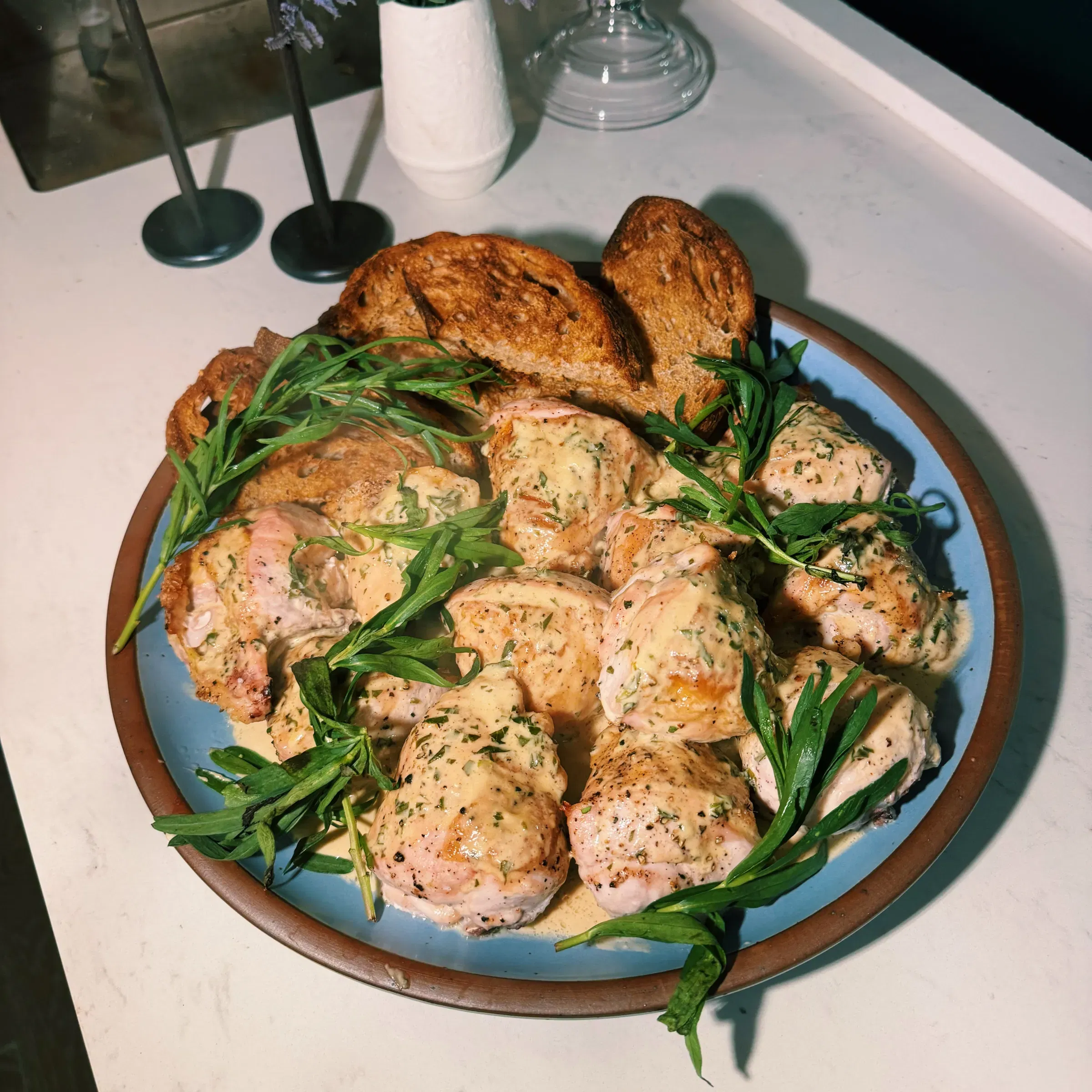 Tarragon Cream Roast Chicken Breast
