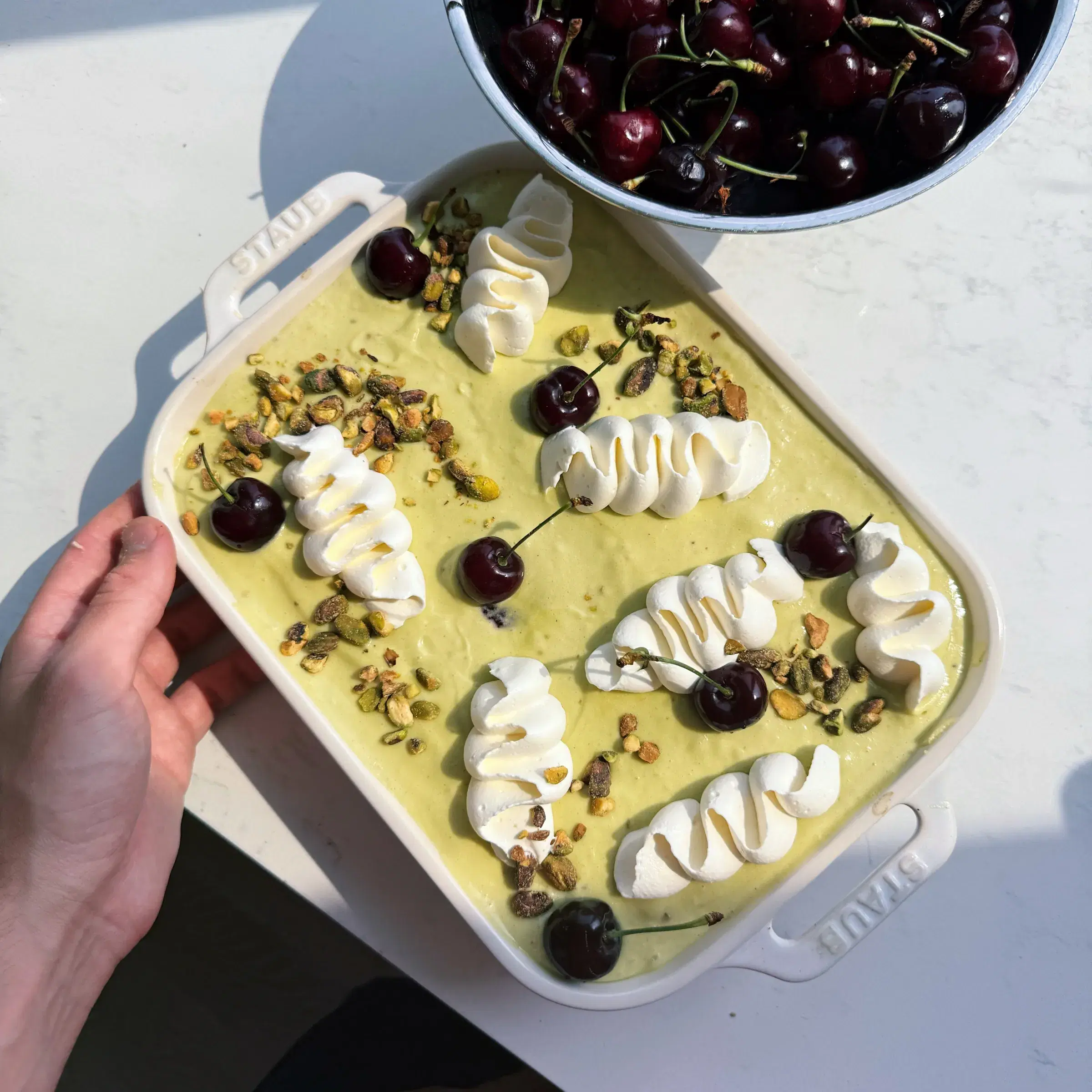 Pistachio Cherry Tiramisu