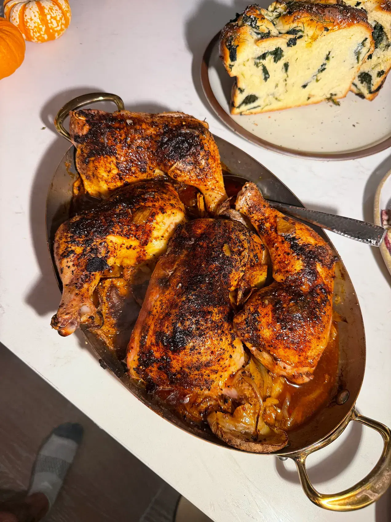 Paprika Chicken Legs with Shingled Potatoes and Onions