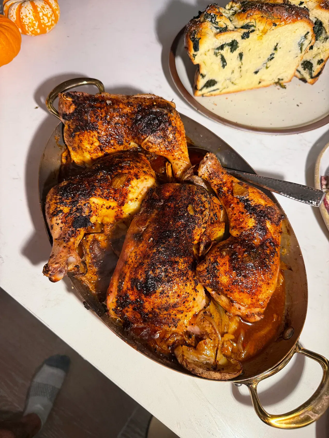 Paprika Chicken Legs with Shingled Potatoes and Onions