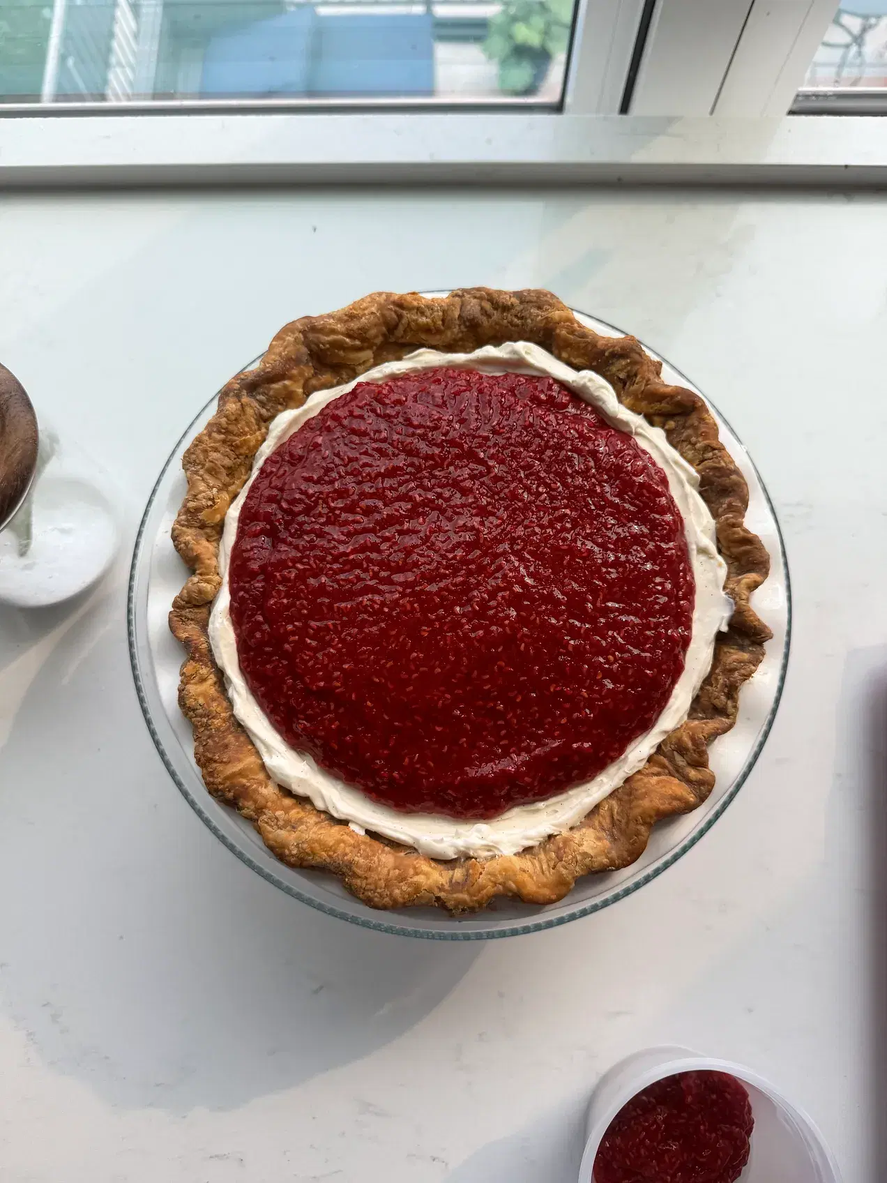 Fresh Raspberry Jam Cream Pie (Briermere Copy Cat)