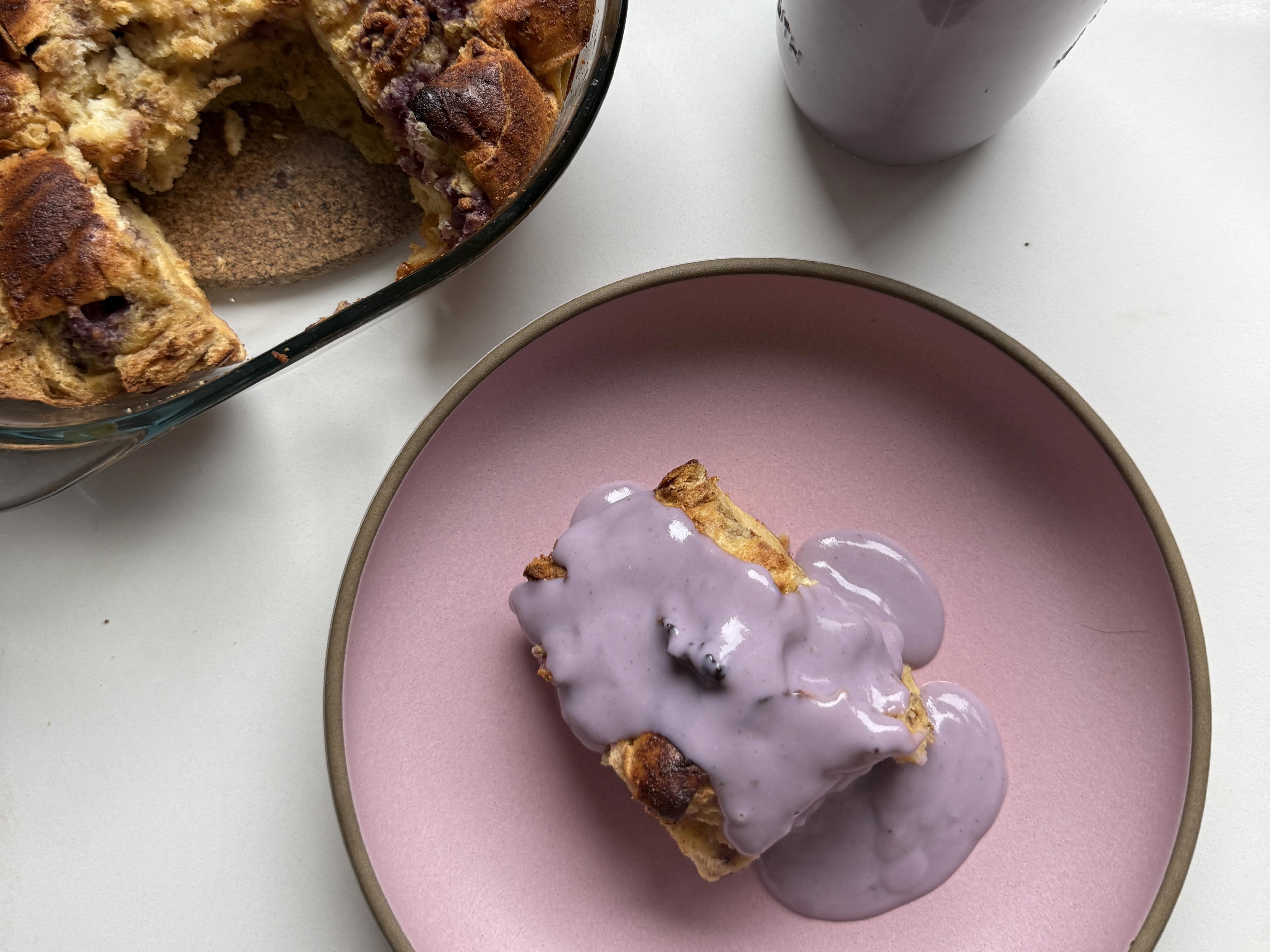 Ube Pandesal Bread Pudding