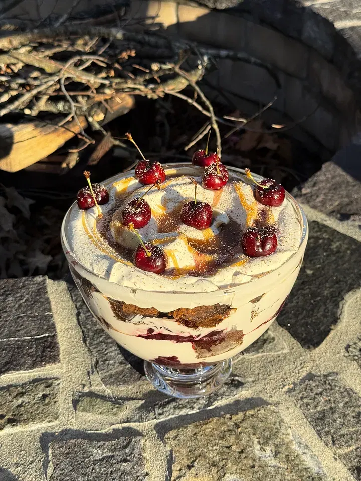 Sticky Toffee Cherry Gingerbread Trifle