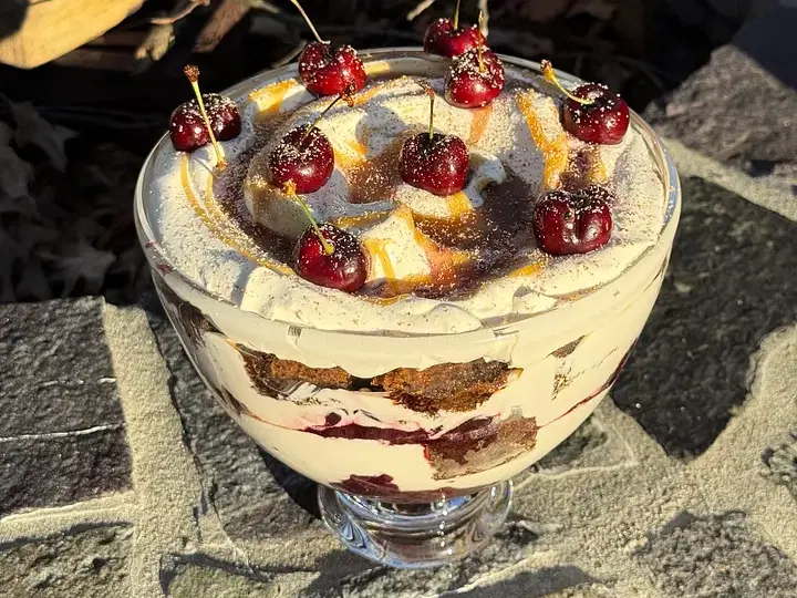 Sticky Toffee Cherry Gingerbread Trifle