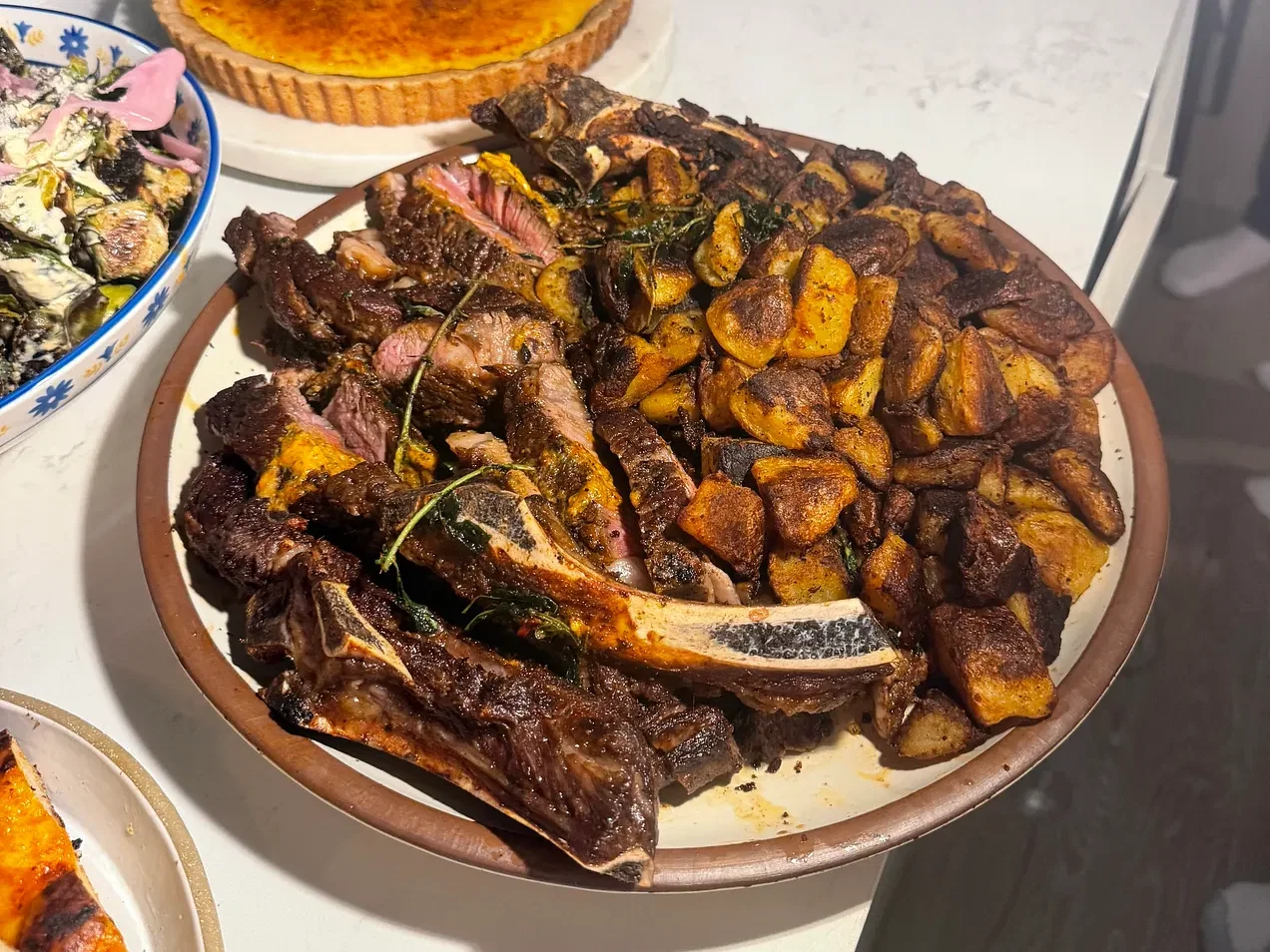 Pizza Butter-basted Rib-eyes