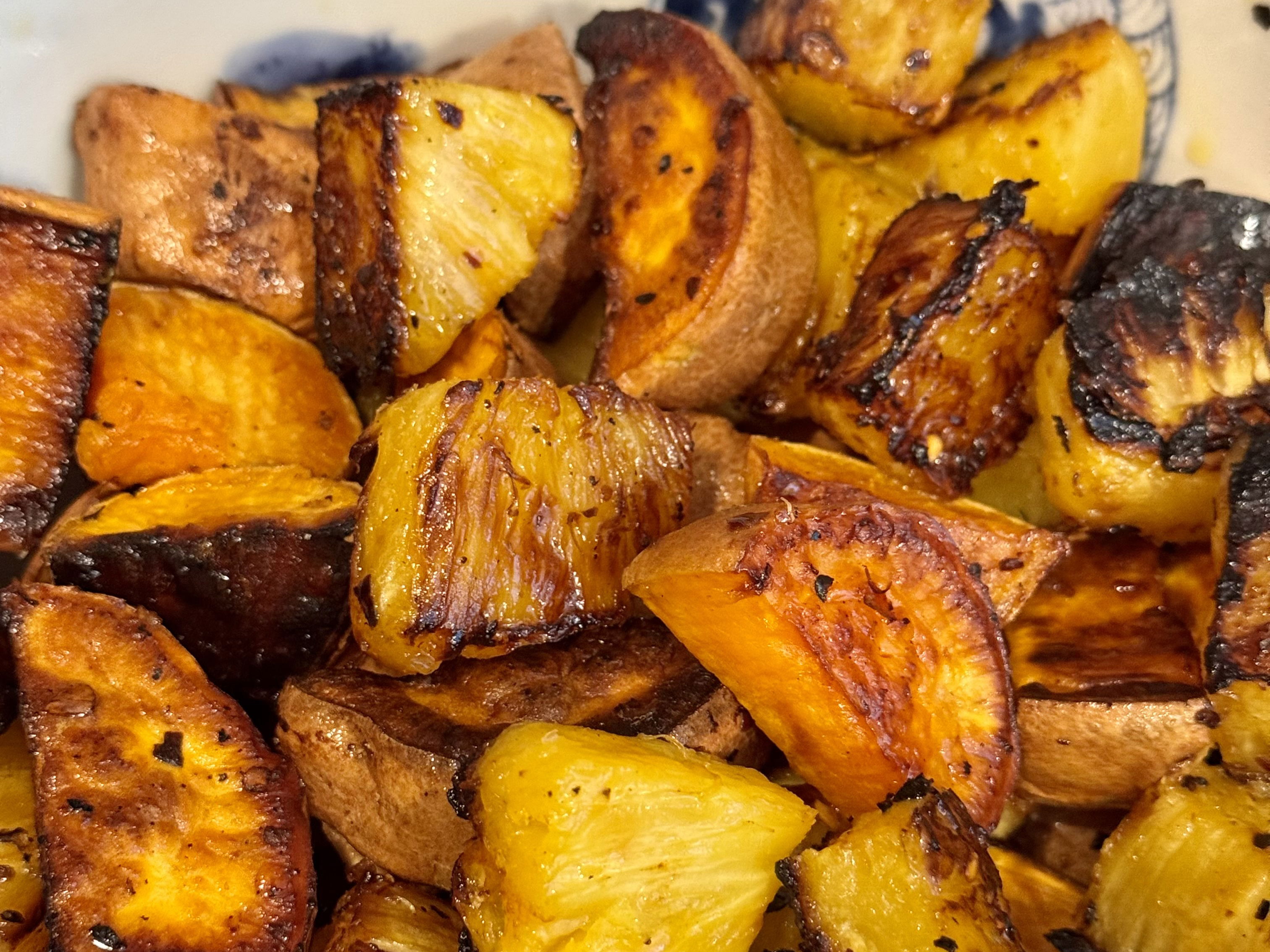 Crispy Sweet Potatoes & Pineapple