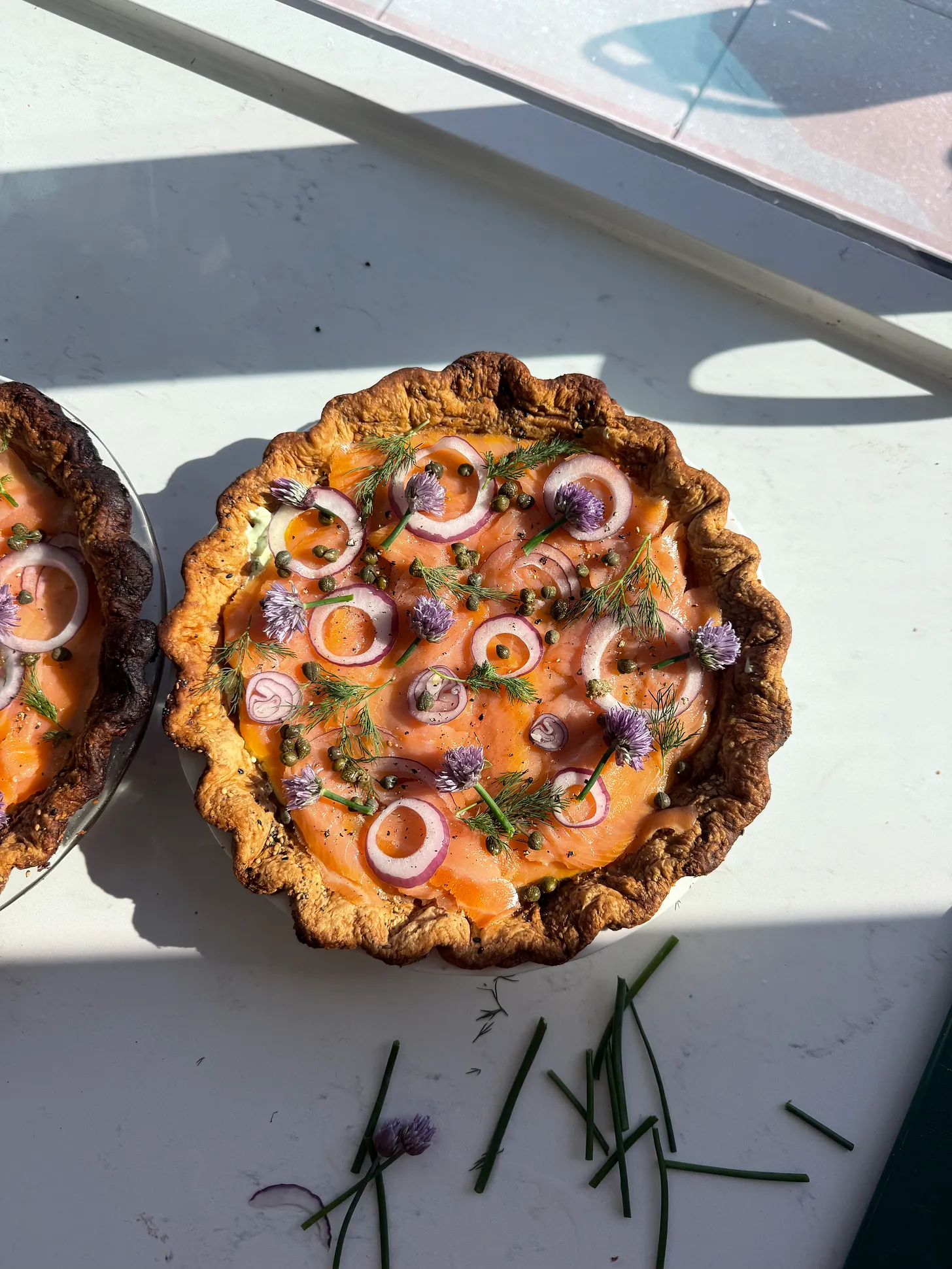 Everything Bagel Quiche with Smoked Salmon