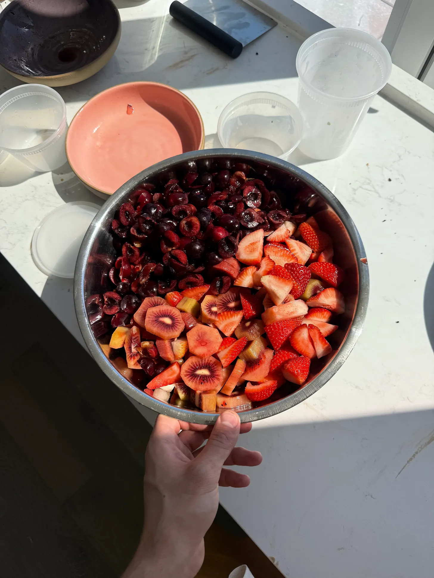 Red Fruit Salad with Lemon-honey-vanilla Dressing