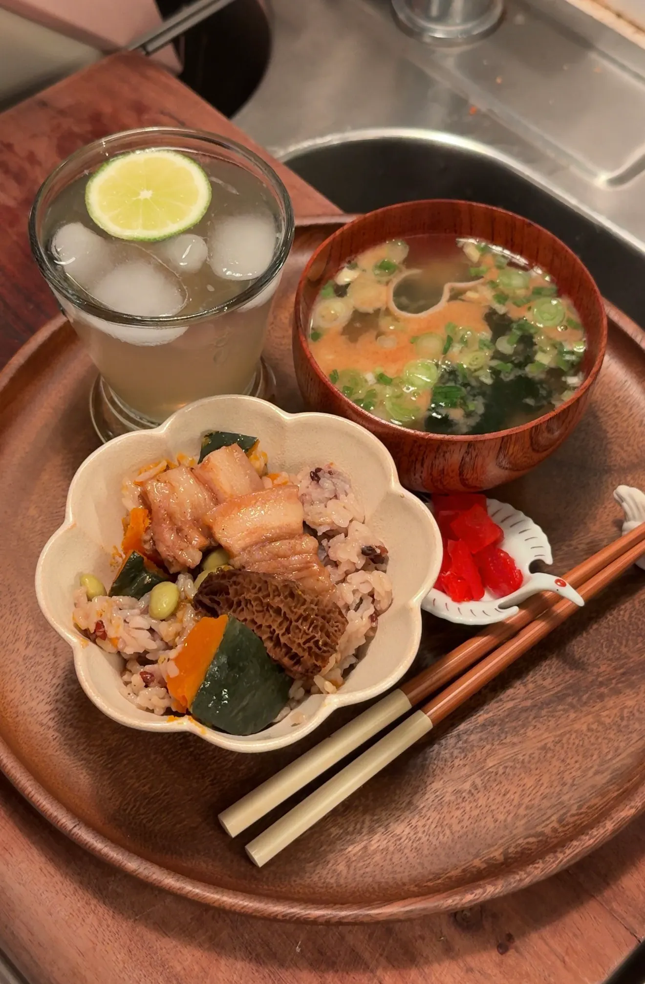 Rice Cooker Protein, Veggies, and Rice Meal