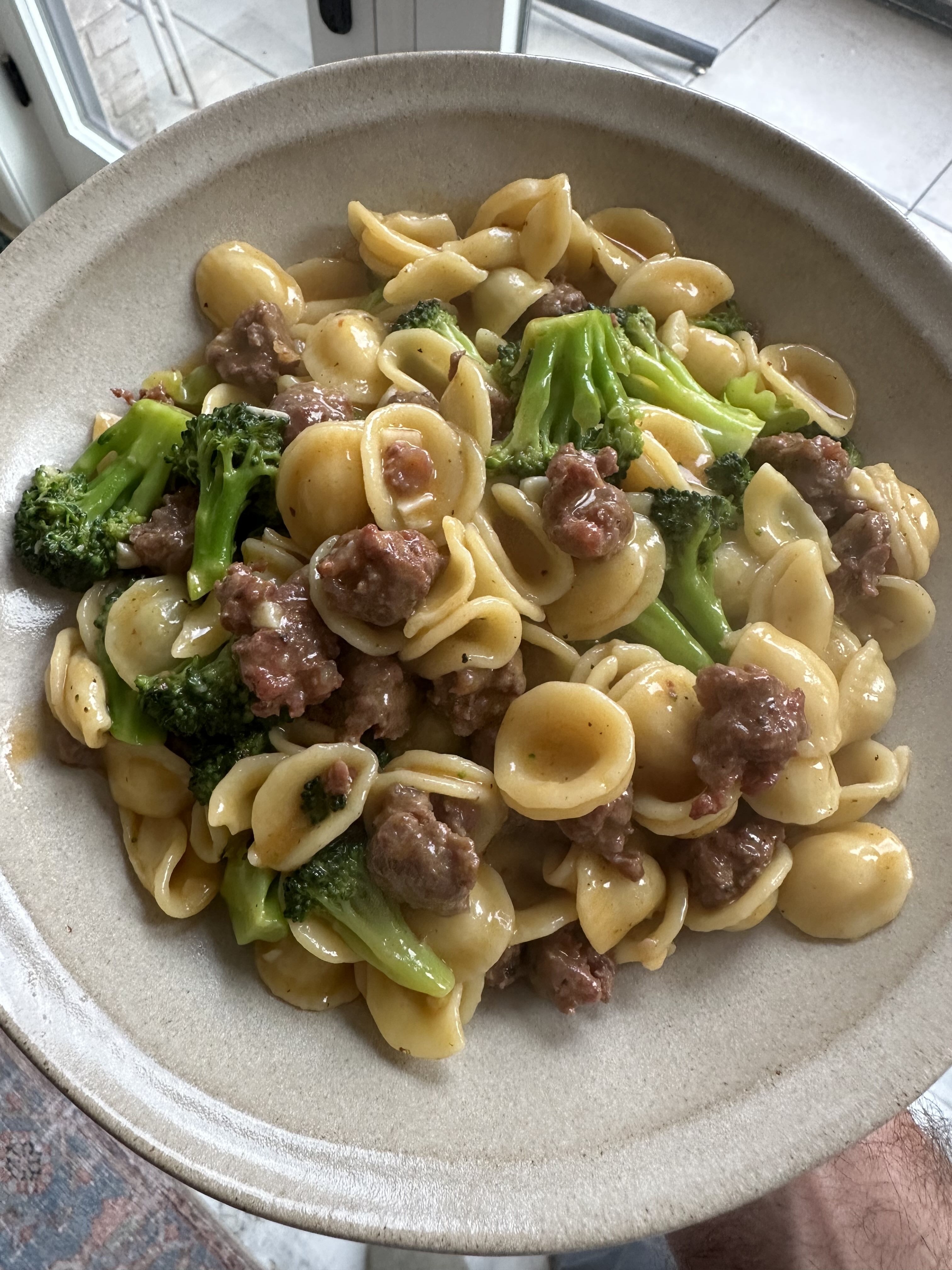 Sausage broccoli orecchiette