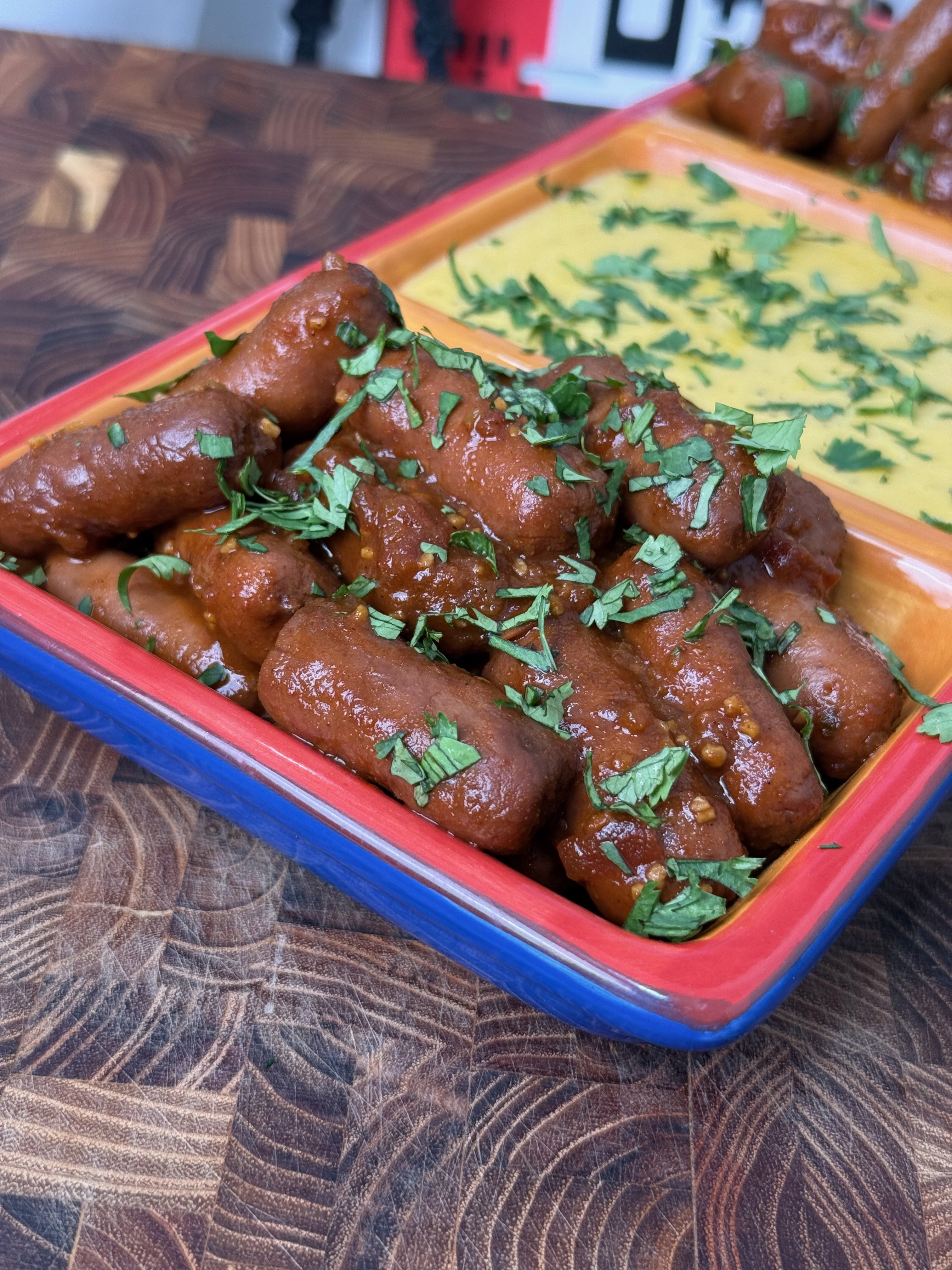 Birria Lil’ Smokies with Oaxaca Queso Dip