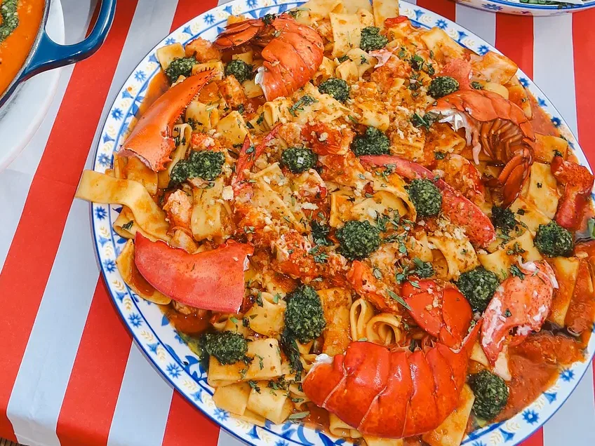 Lobster Pasta with a Burst Cherry Tomato Sauce