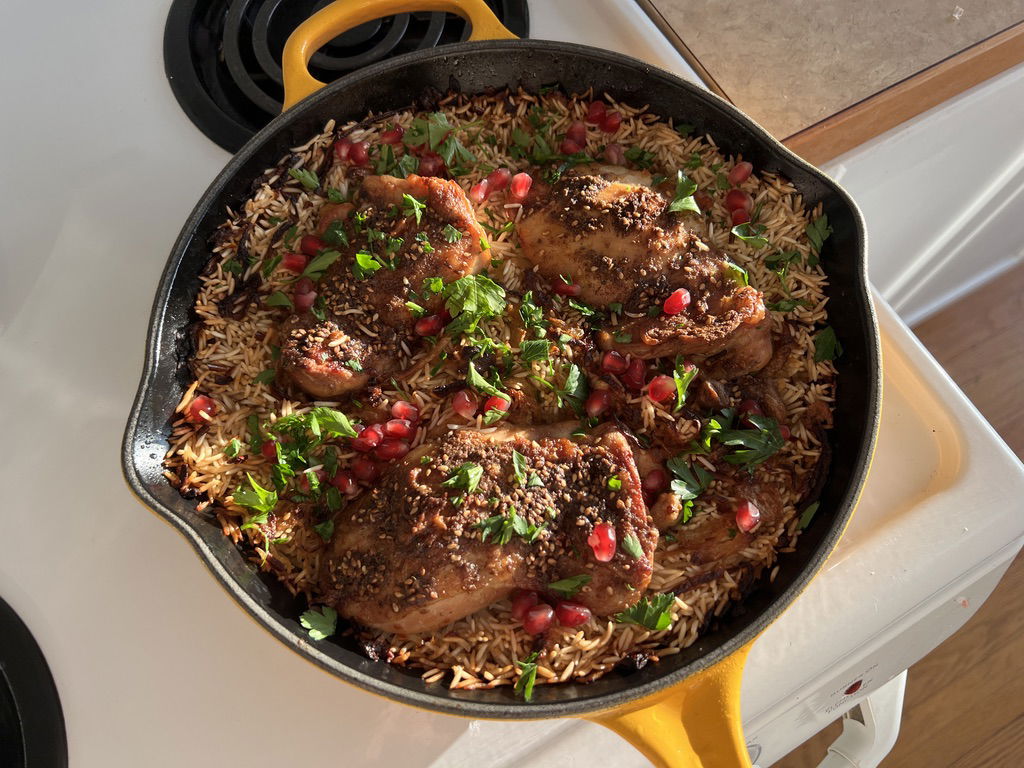 Za'atar Roasted Chicken With Basmati Rice and Pomegranate