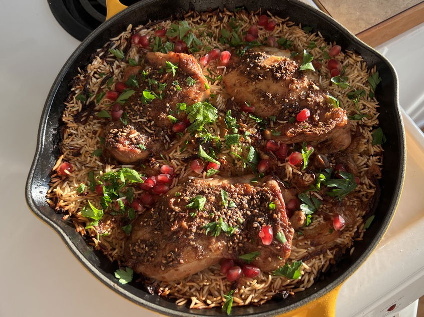 Za'atar Roasted Chicken With Basmati Rice and Pomegranate