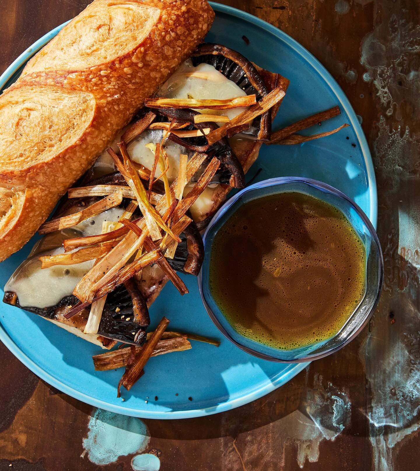 Roasted Portobello with Crispy Leeks