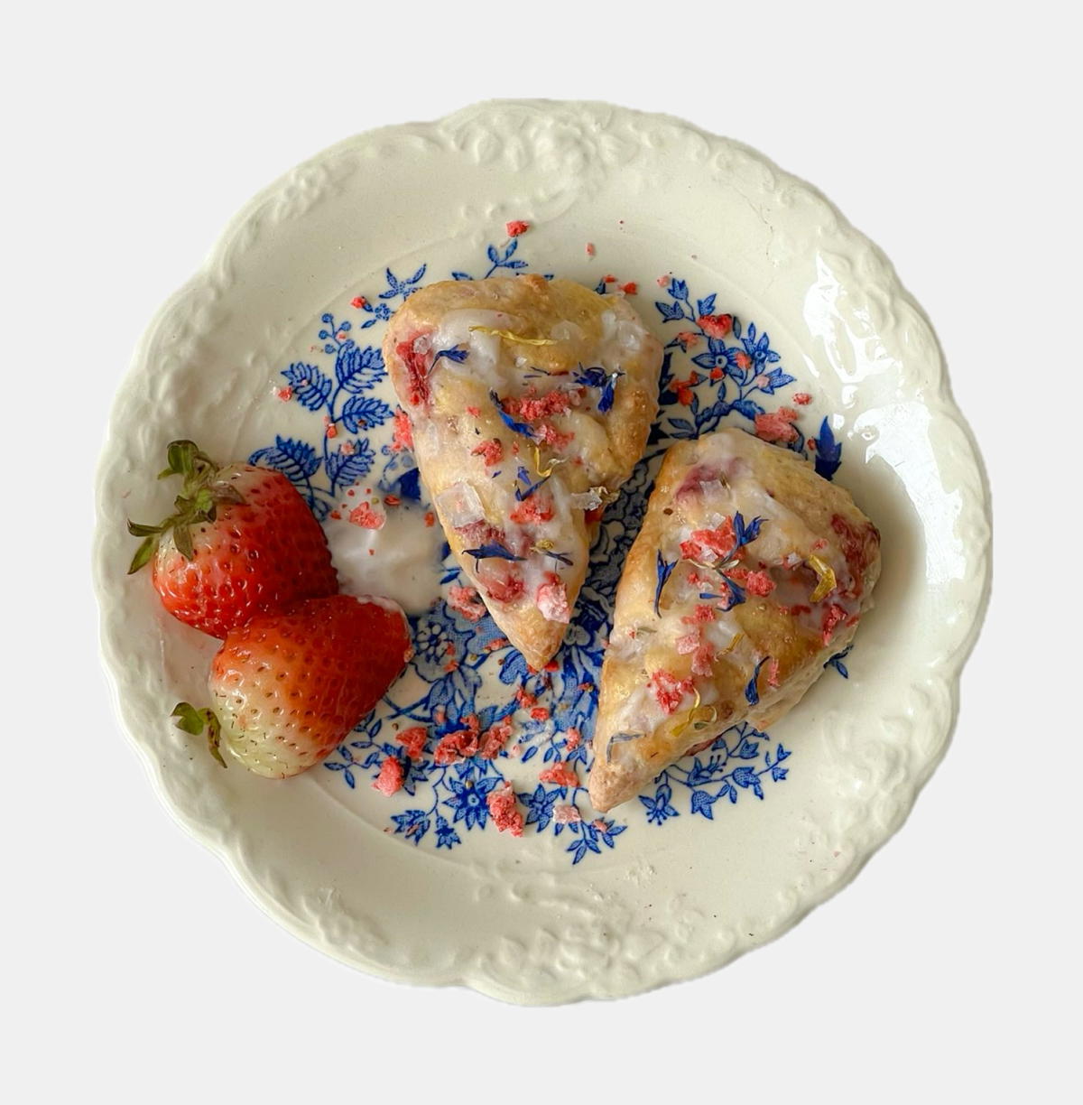 lazy strawberry scones