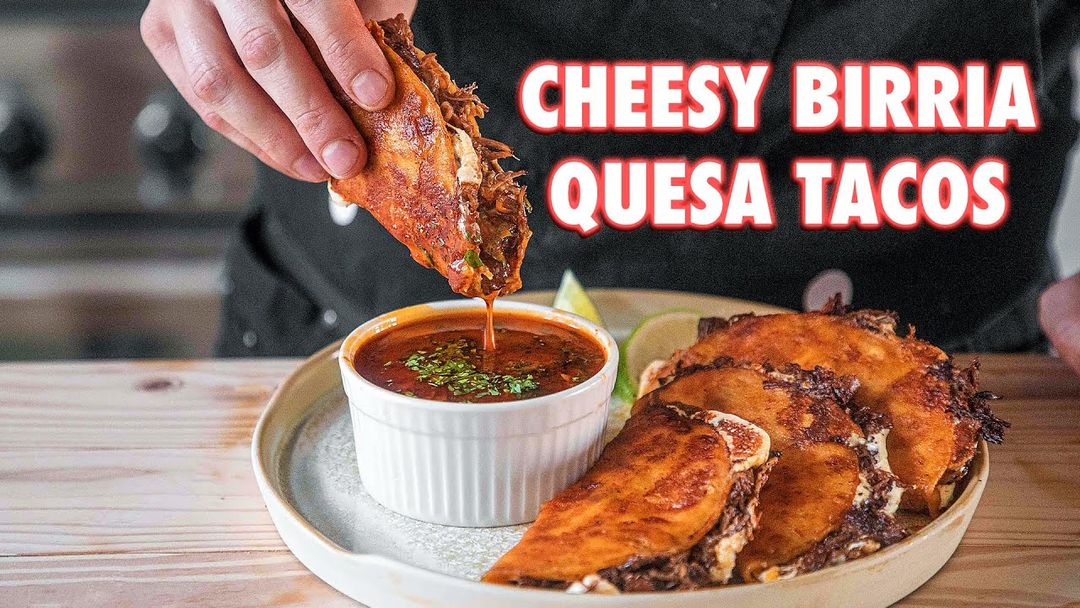 The Juiciest Homemade Birria Queso Tacos