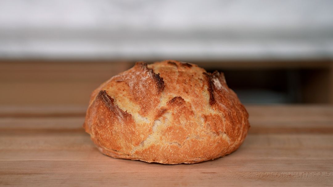 The Easiest Crusty Bread (3 Ingredients)