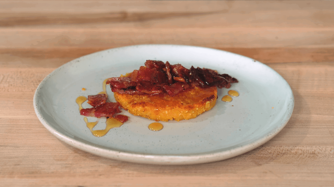 The Easiest Corn Pone with Bacon & Honey (3 Ingredients)